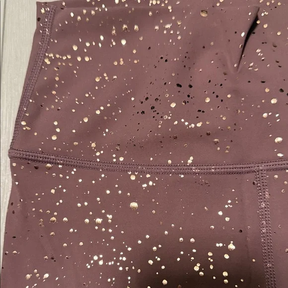 Cara Loren Active Mauve Gold Speckled High-Waisted Leggings Size S - Picture 4 of 9